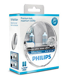 Галогеновые лампы Philips WhiteVision (+60%)