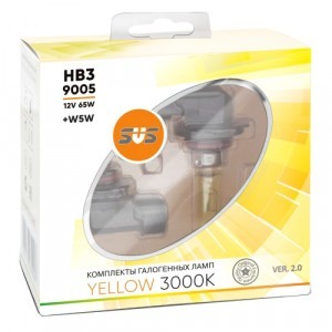 Комплект галогеновых ламп SVS HB3 Yellow 3000K Ver.2 +W5W - 020.0098.000