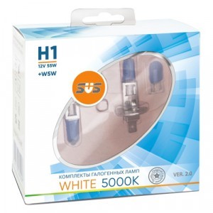 Комплект галогеновых ламп SVS H1 White 5000K Ver.2 +W5W - 020.0105.000