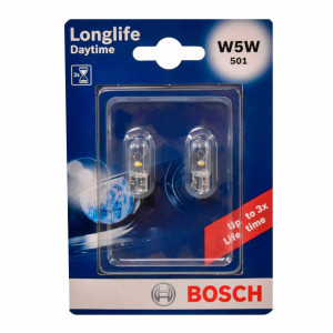 Галогеновые лампы Bosch W5W Long Life Daytime - 1 987 301 052