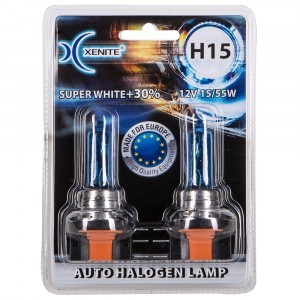 Галогеновые лампы Xenite H15 Super White +30% - 1007068