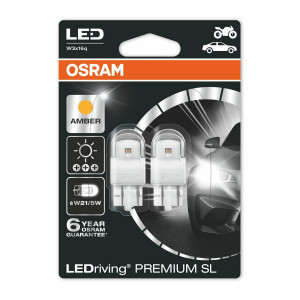 Комплект светодиодов Osram W21/5W LEDriving Premium - 7915YE-02B (желтый)