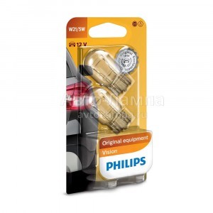 Комплект ламп накаливания Philips W21/5W Standard Vision - 12066B2 (блистер)