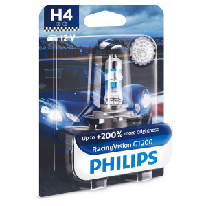 Галогеновая лампа Philips H4 RacingVision GT200 - 12342RGTB1 (блистер)