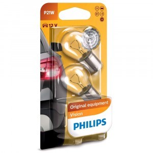 Комплект ламп накаливания Philips P21W Standard Vision - 12498B2 (блистер)