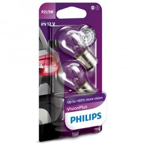 Галогеновые лампы Philips P21/5W VisionPlus (+60%) - 12499VPB2