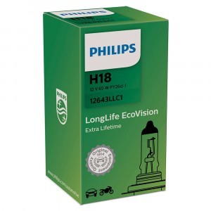 Галогеновые лампы Philips H18 LongLife EcoVision - 12643LLC1
