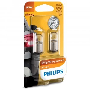 Комплект ламп накаливания Philips R5W Standard Vision - 12821B2 (блистер)
