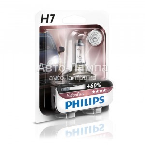 Галогеновая лампа Philips H7 VisionPlus (+60%) - 12972VPB1 (блистер)