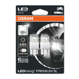 Комплект светодиодов Osram W21/5W LEDriving Premium - 7915CW-02B (хол. белый)