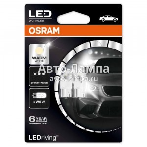 Светодиоды Osram W5W LEDriving Premium - 2850WW-02B (тепл. белый)