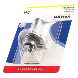 Галогеновые лампы Narva H4 Range Power 50+ - 488614000 (блистер)