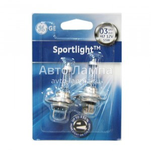 Комплект галогеновых ламп General Electric H7 SportLight (+50%) - 58520SPU-97131 (блистер)