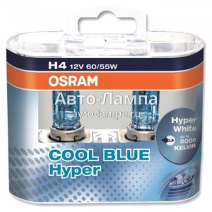 Галогеновые лампы Osram H4 Cool Blue Hyper - 62193CBH