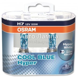 Галогеновые лампы Osram H7 Cool Blue Hyper Plus (+50%) - 62210CBH+