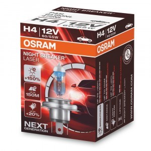 Галогеновые лампы Osram H4 Night Breaker Laser Next Generation - 64193NL (карт. короб.)