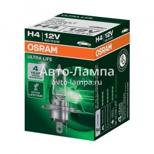 Галогеновые лампы Osram H4 Ultra Life - 64193ULT (карт. короб.)