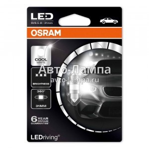 Osram Festoon LEDriving Premium 31 мм - 6497CW-01B (хол. белый)