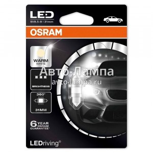 Osram Festoon LEDriving Premium 31 мм - 6497WW-01B (тепл. белый)