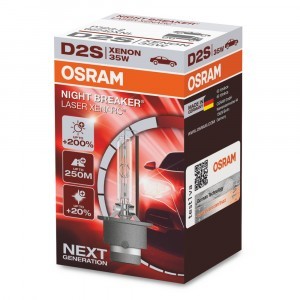 Штатные ксеноновые лампы Osram D2S Xenarc Night Breaker Laser (+200%) - 66240XNL (карт. короб.)