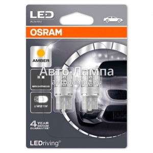 Комплект светодиодов Osram W21W LEDriving Standard - 7705YE-02B (желтый)