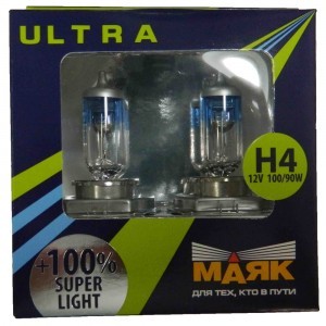 МАЯК H4 Ultra Super Light +100% - 82450SL+100 (100/90 Вт)