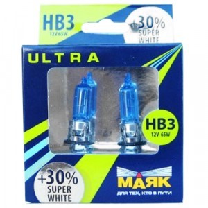 Галогеновые лампы МАЯК HB3 Ultra Super White +30% - 89005SW+30