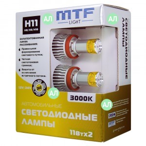 Комплект светодиодных ламп MTF-Light H8/H11/H9/H16 LED FOG - FL11318 (3000K)