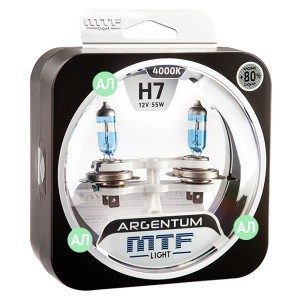 Комплект галогеновых ламп MTF-Light H7 Argentum - H8A1207 (+80%)