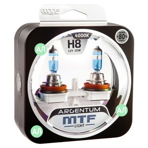 Комплект галогеновых ламп MTF-Light H8 Argentum - H8A1208