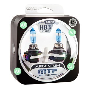 Комплект галогеновых ламп MTF-Light HB3 Argentum - H8A12B3