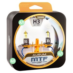 Комплект галогеновых ламп MTF-Light H3 Aurum - HAU1203
