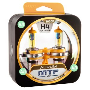 Комплект галогеновых ламп MTF-Light H4 Aurum - HAU1204