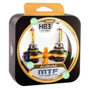 Комплект галогеновых ламп MTF-Light HB3 Aurum - HAU12B3