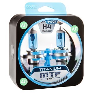 Комплект галогеновых ламп MTF-Light H4 Titanium - HTN1204
