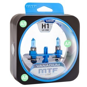 Комплект галогеновых ламп MTF-Light H1 Vanadium - HVN1201