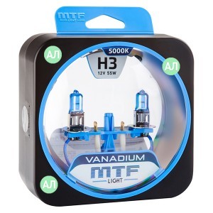Комплект галогеновых ламп MTF-Light H3 Vanadium - HVN1203