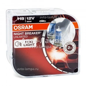 Галогеновые лампы Osram H8 Night Breaker Unlimited (+110%) - 64212NBU-HCB
