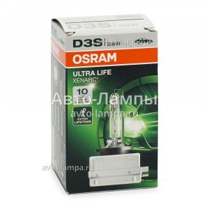 Штатная ксеноновая лампа Osram D3S Xenarc Ultra Life - 66340ULT (карт. короб.)