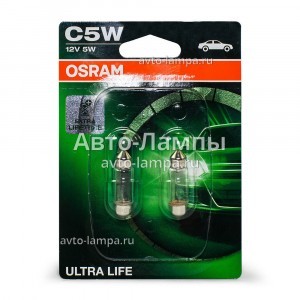 Комплект ламп накаливания Osram C5W Ultra Life 36 мм - 6418ULT-02B (блистер)
