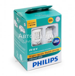 Комплект светодиодов Philips WY21W Ultinon LED с обманками - 11065ULAX2