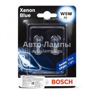 Галогеновые лампы Bosch W5W Xenon Blue - 1 987 301 033