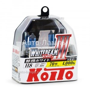 Комплект галогеновых ламп Koito H8 WhiteBeam III - P0758W
