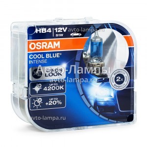 Комплект галогеновых ламп Osram HB4 Cool Blue Intense (+20%) - 9006CBI-HCB