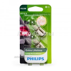 Комплект ламп накаливания Philips P21/5W LongLife EcoVision - 12499LLECOB2