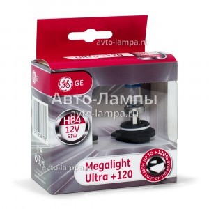 Комплект галогеновых ламп General Electric HB4 Megalight Ultra +120% - 53070SNU-98437