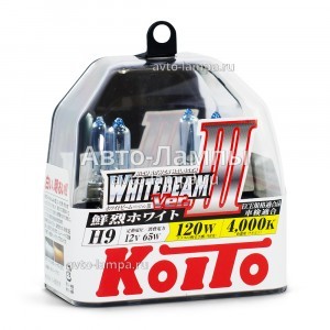 Комплект галогеновых ламп Koito H9 WhiteBeam III - P0759W
