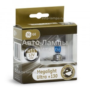 Галогеновые лампы General Electric H11 Megalight Ultra +130% - 53110XNU-93040088