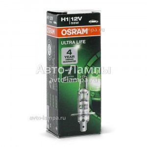 Галогеновая лампа Osram H1 Ultra Life - 64150ULT (карт. короб.)