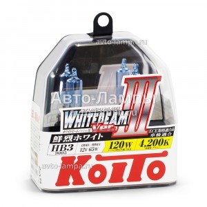 Комплект галогеновых ламп Koito HB3 WhiteBeam III - P0756W